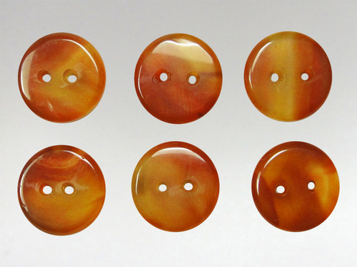 15mm Carnelian buttons - pack of 6.