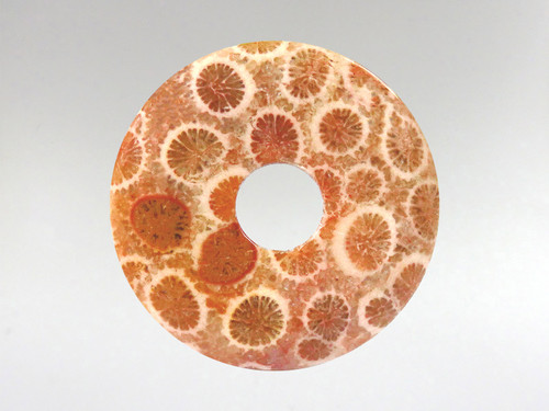 Donut Pendant 30mm - Coral Fossil 3