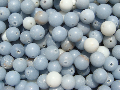 Pale blue peruvian angelite 10mm round beads.