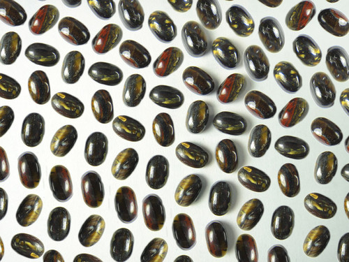 Tiger Iron 4x6mm oval cabochons - pack of 10.