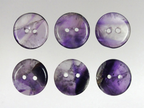 15mm Amethyst buttons - pack of 6.