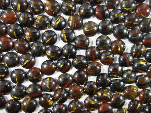 10mm round tiger iron cabochons - pack of 10.