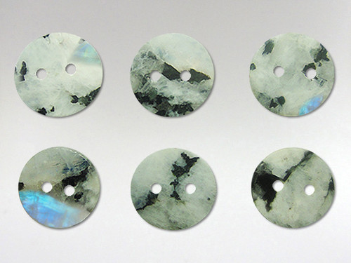 15mm Rainbow Moonstone buttons - pack of 6.