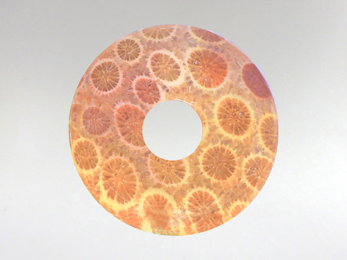 Donut Pendant 30mm - Coral Fossil 6