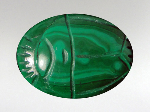 Beautiful Malachite Scarab Cabochon 16x22mm.