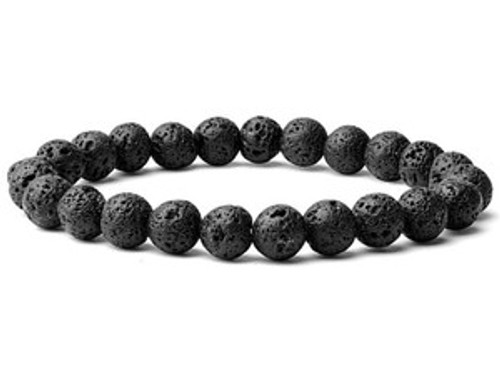 8mm Round Bead Bracelet - Lava Stone 8mm Round Bead Bracelet - Lava Stone