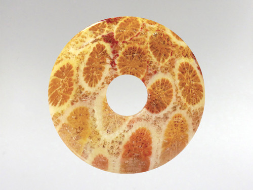 Donut Pendant 30mm - Coral Fossil 2