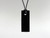 Obsidian Black flat rectangle pendant on black waxed cord.