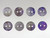10mm Amethyst buttons - pack of 8.