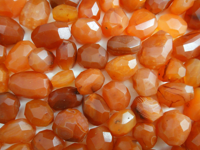 Beads Faceted - Carnelian 100g