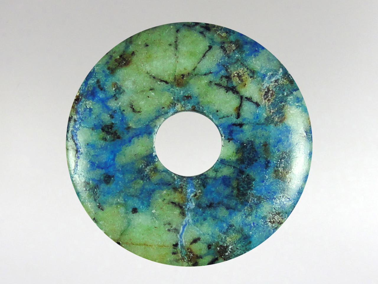 Donut Pendant 30mm - Azurite Malachite