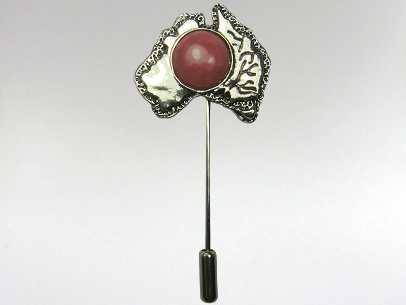 Australia Stickpin Silver - Rhodonite
