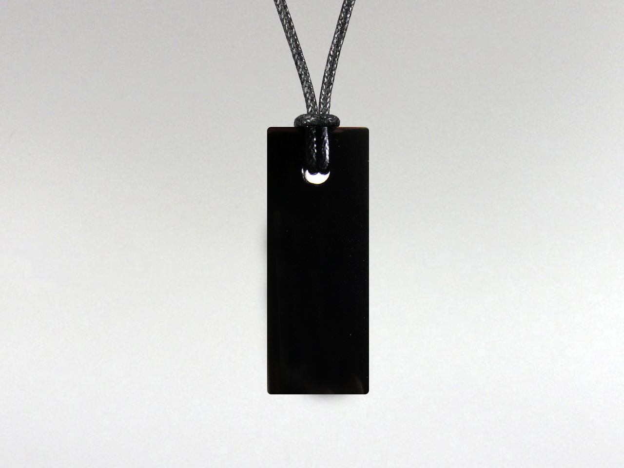 Flat Rectangle Pendant - Obsidian Black