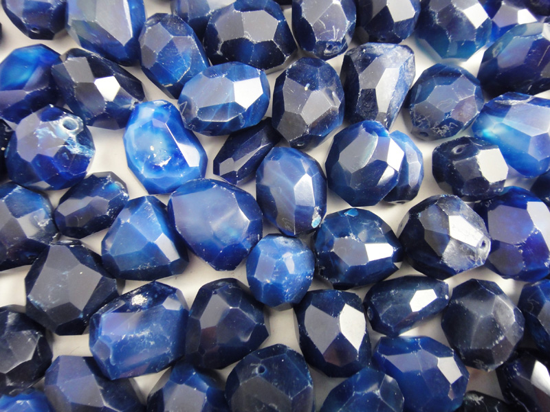 Beads Faceted - Blue Agate 100g