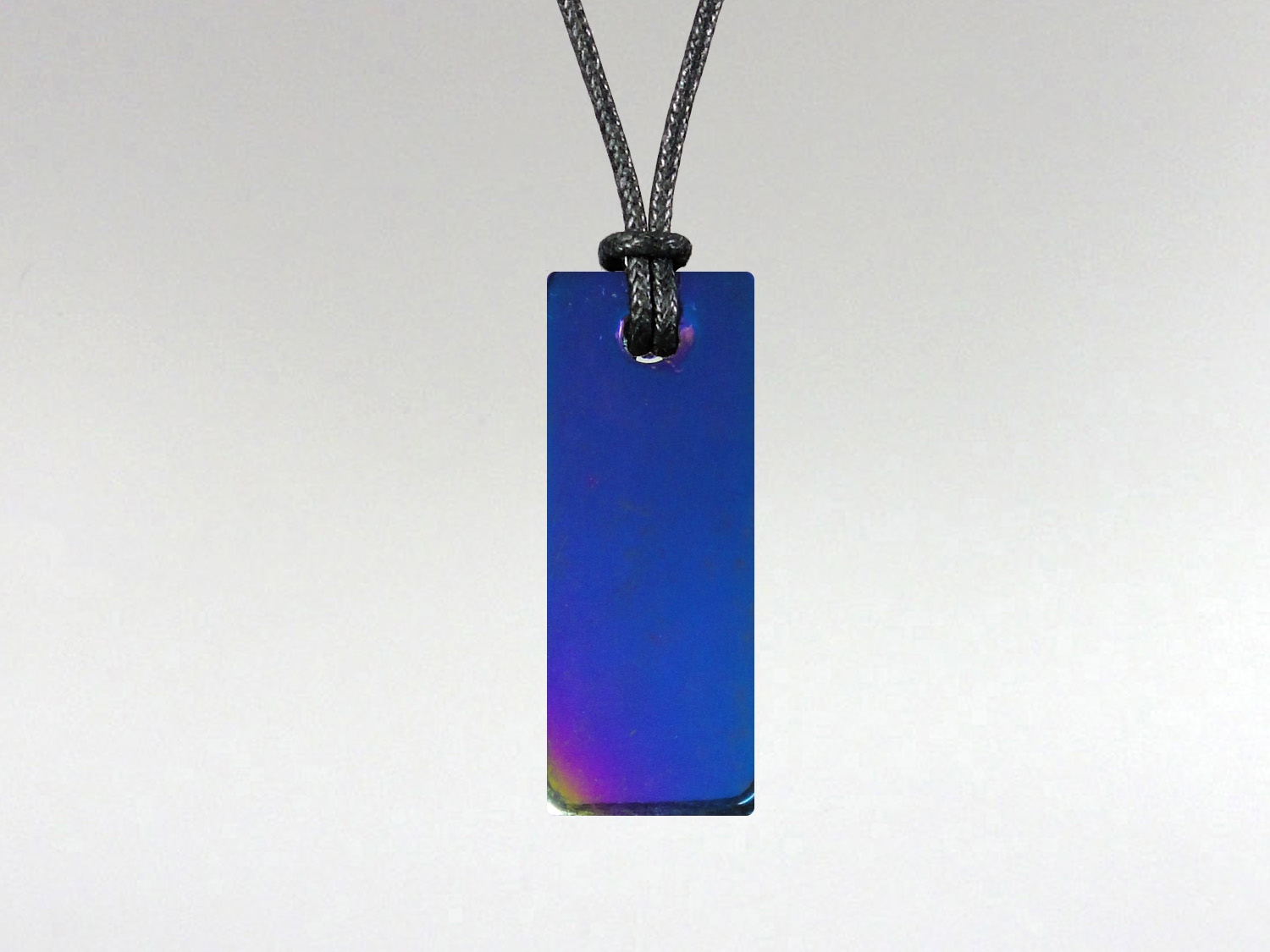 Flat Rectangle Pendant - Hematite Rainbow