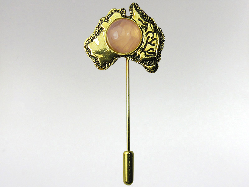 Australia Stickpin Gold - Rose Quartz