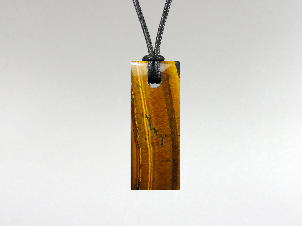 Flat Rectangle Pendant - Tiger Eye