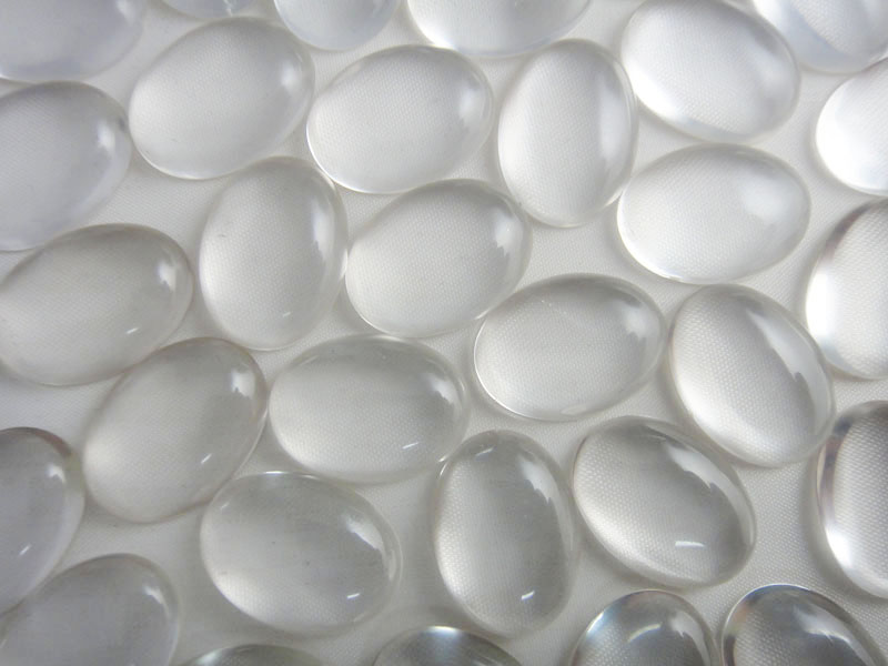 Cabochon 2 Piece 16x22mm - Quartz Clear