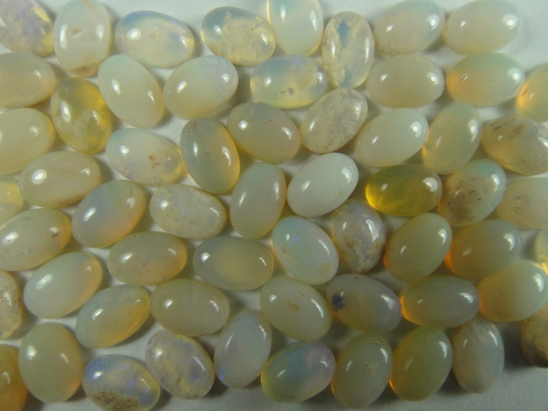 Cabochon 10 piece 4x6mm - White Fire Opal