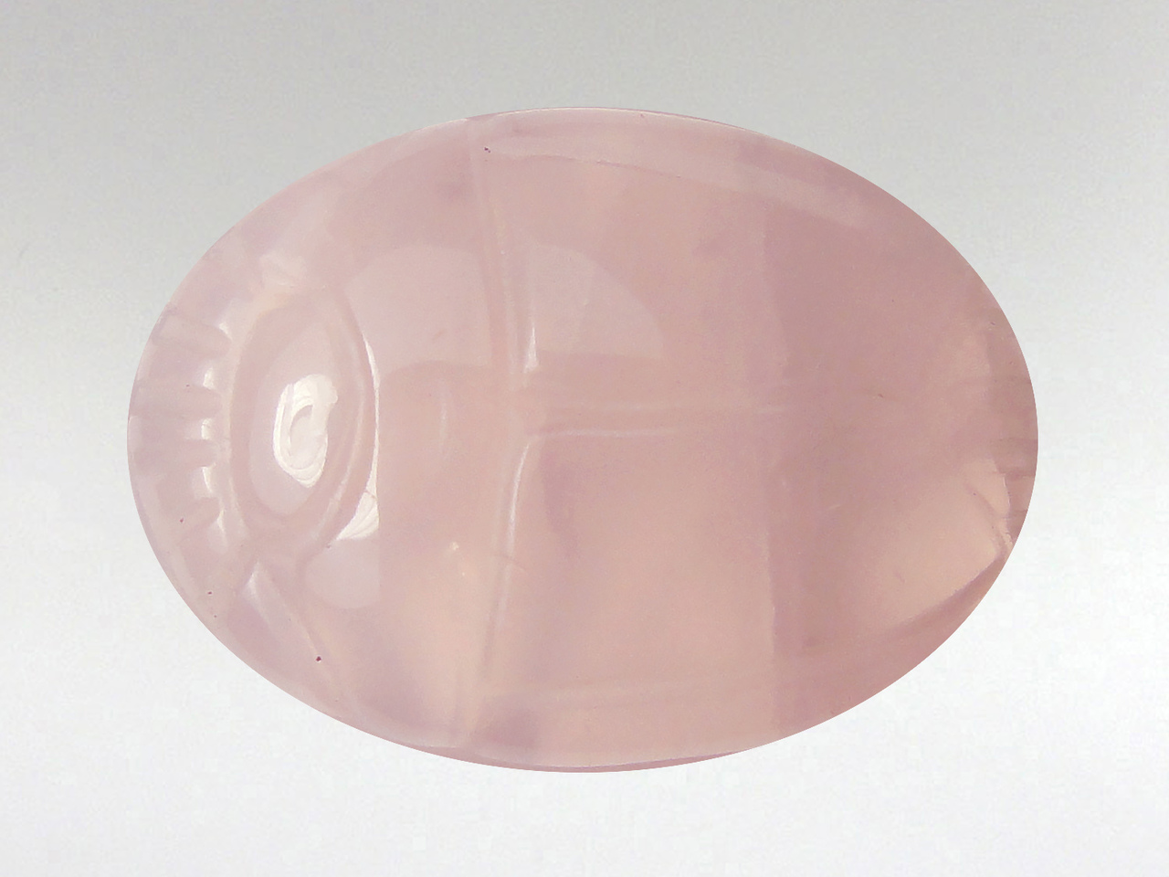 Scarab Cabochon 16x22mm - Rose Quartz