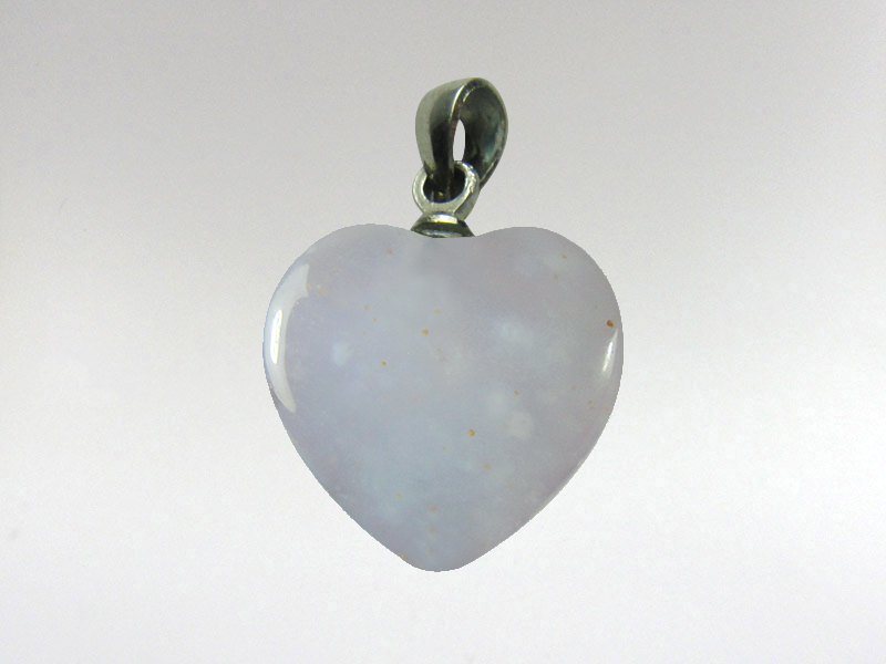 Heart Pendant 15mm - Blue Chalcedony