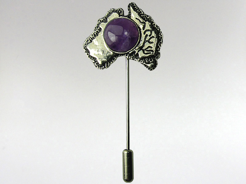 Australia Stickpin Silver - Amethyst