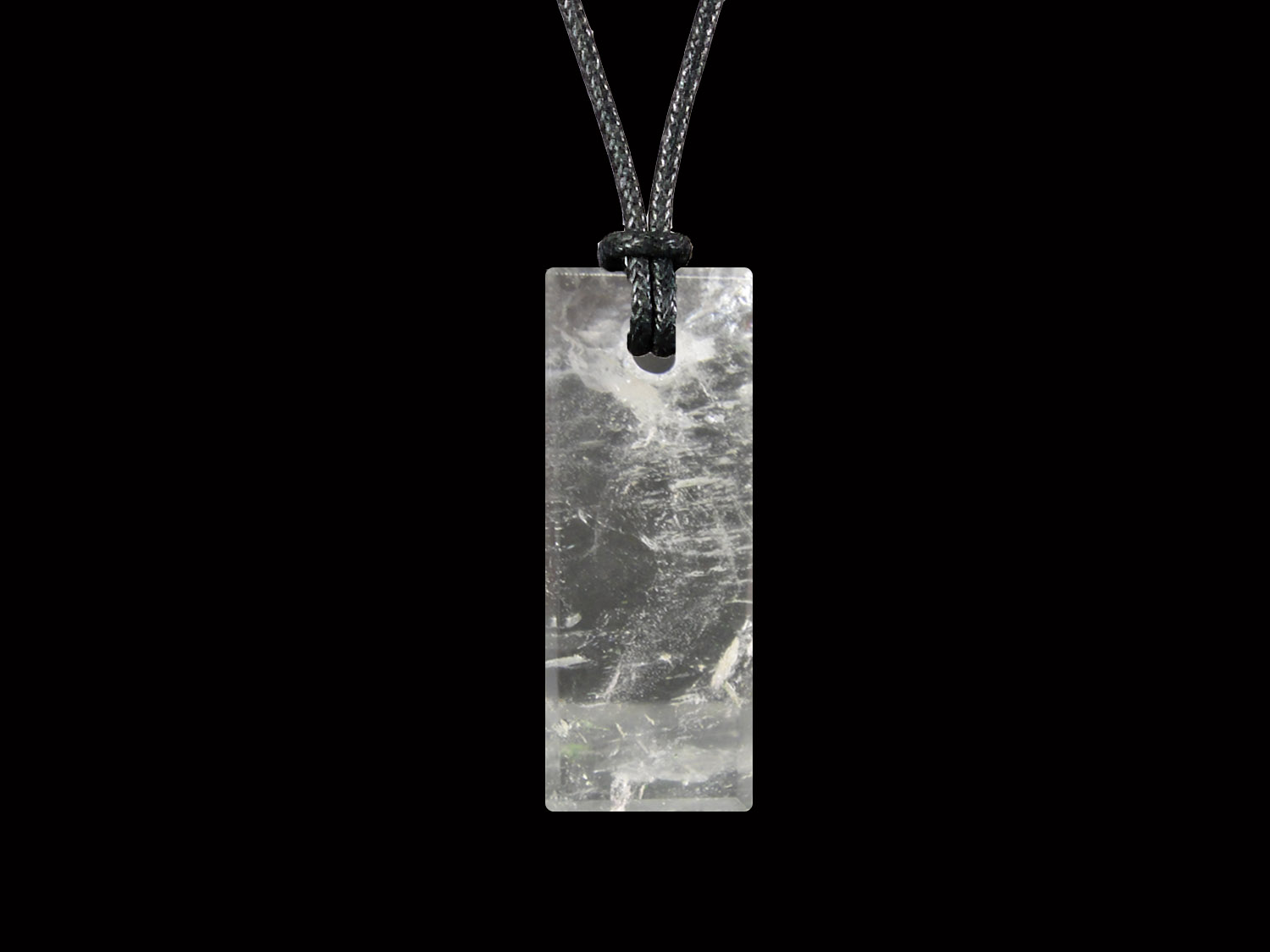 Flat Rectangle Pendant - Quartz Clear