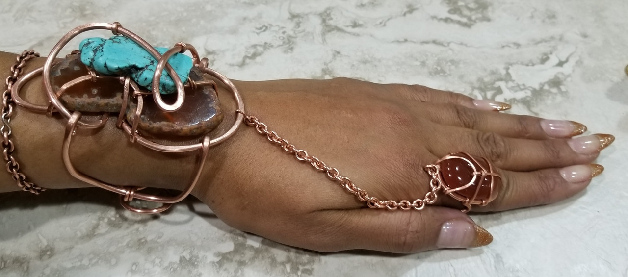 Carnelian & Turquoise  Galaxy Goddess Bracelet 
