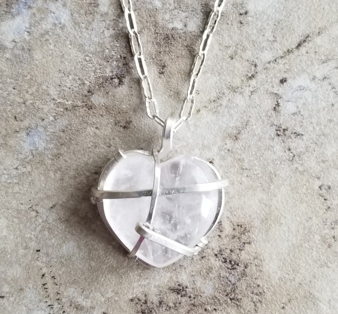 Crystal Heart Chain Necklace 