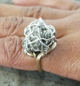 Pyrite Ring w/ Silver Webbing