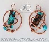 Blue Howlite & Jasper Galaxy Earrings 