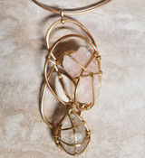 Rose Quartz & Cowrie Shell Galaxy Necklace