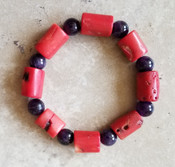 Coral & Onyx Yoga Bracelet 