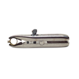 Ring Clamp External (Kirkland). High quality, heavy duty. Clamps rings externally in cushioned jaws for filing, sanding, polishing, and buffing of inside ring surface. Holds any size ring, and practically all shapes. Very unusual-shaped rings may have to be rotated up to 180 degrees within clamp to locate most secure position. Can be tapped with 1/4" thread hole provided for mounting on stand or bolting to surface. Die cast from 380 high-strength aluminum alloy; virtually unbreakable in normal usage. To prevent damage to rings, tighten clamp only enough to hold ring; a force greater than 75 pounds is attainable. Lubricate with grease or soft wax. Ring Clamp External (Kirkland). High quality, heavy duty. Clamps rings externally in cushioned jaws for filing, sanding, polishing, and buffing of inside ring surface. Holds any size ring, and practically all shapes. Very unusual-shaped rings may have to be rotated up to 180 degrees within clamp to locate most secure position. Can be tapped with 1/4" thread hole provided for mounting on stand or bolting to surface. Die cast from 380 high-strength aluminum alloy; virtually unbreakable in normal usage. To prevent damage to rings, tighten clamp only enough to hold ring; a force greater than 75 pounds is attainable. Lubricate with grease or soft wax.