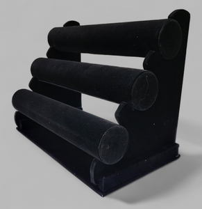 T-bar round triple -black velvet-