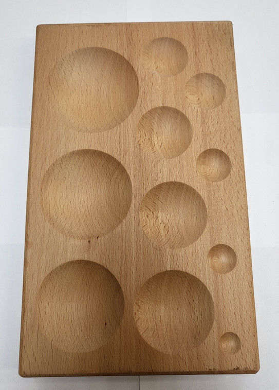 Dapping Block wooden round and oval (11 sizes each shape) Double sided