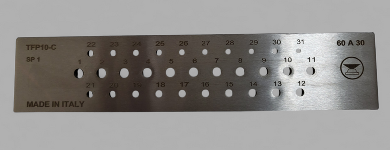 Drawplate 31 Holes  6 - 3mm -Made in Italy-