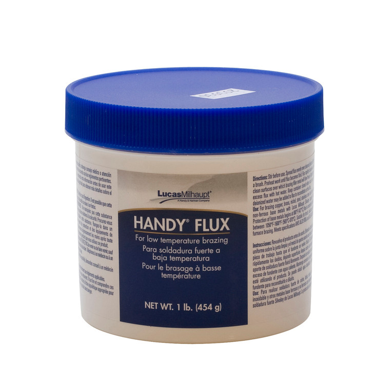 Handy Flux 1 Lb. Handy Flux is used for easy and medium soldering (solder that melts at a lower temperature) of gold and silver. It can also be diluted with distilled water if it's too thick.