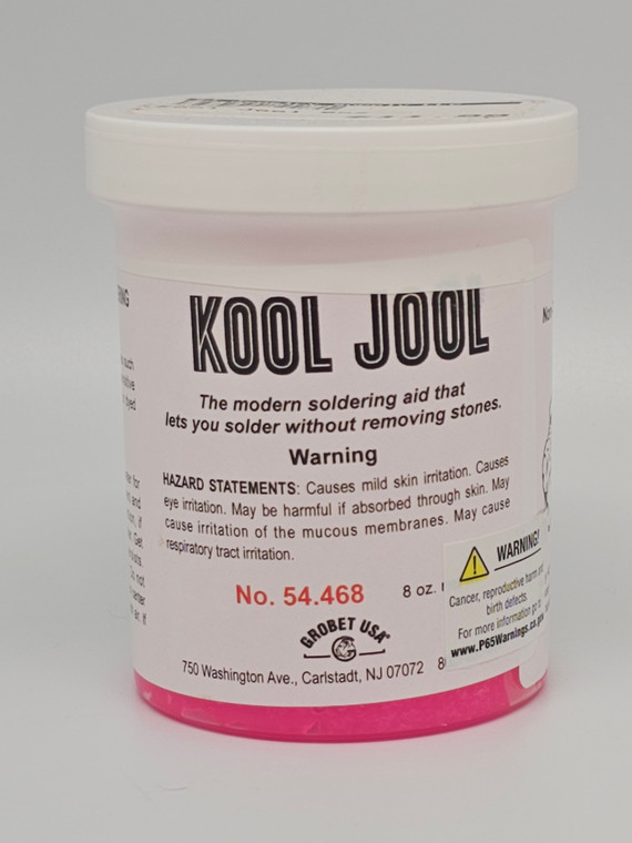 Kool Jool 8 oz. Protects jewels from heat damage while soldering. Unnecessary to remove jewels from settings (except opals). The jewel will stay cool if flame is used for soldering.