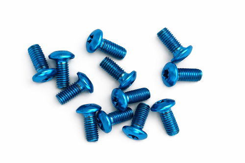 Disc Brake Rotor Bolts 12PCS T25 BLUE Finish M5x10mm