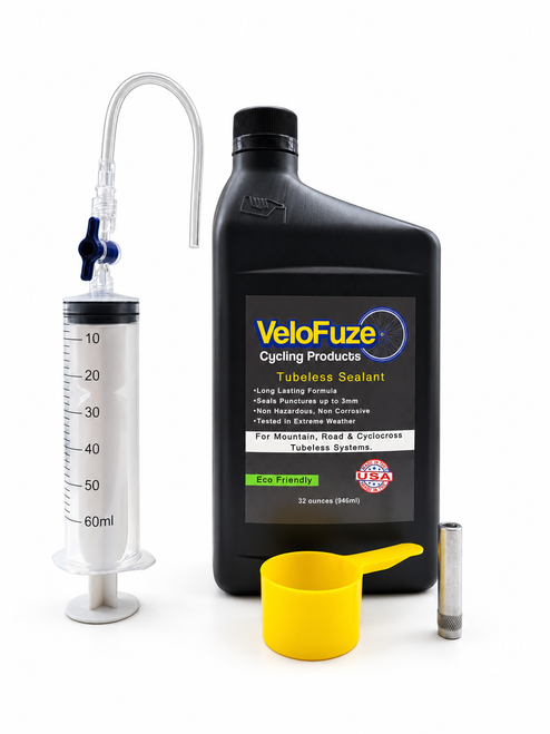 Tubeless Tire Sealant - Bundle - 32 Ounce Tubeless Tire Sealant -  Sealant Injector - Presta Valve Core Tool