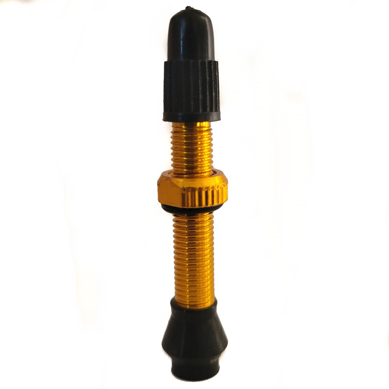 Presta Valve Stem - Aluminum Gold Anodized 40MM