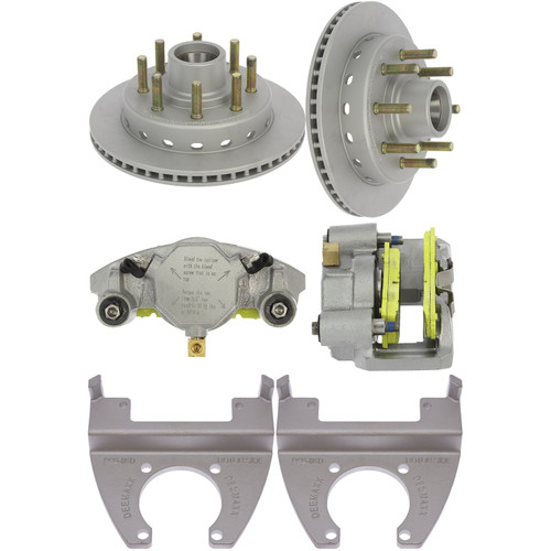 ONE (AXLE) SET OF INTEGRAL 8,000LB MAXX COATING DISC BRAKES.  INCLUDES MAXX INTEGRAL ROTOR/HUB 5/8" STUDS, CALIPER, AND 8KD BRACKET