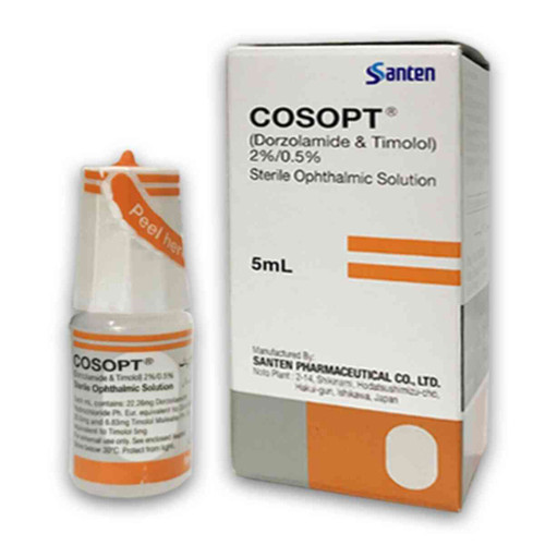 Cosopt is indicated in the treatment of elevated intraocular pressure (IOP) in patients with open-angle glaucoma or pseudoexfoliative glaucoma when topical beta-blocker monotherapy is not sufficient.