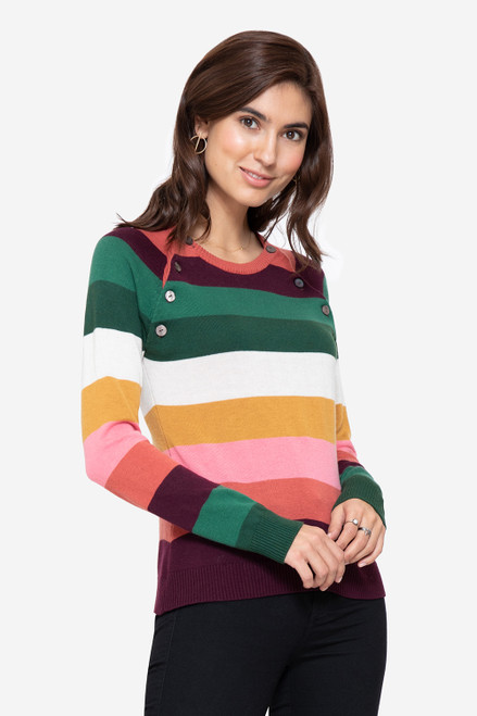 Milker Nursing Wear Lola Nursing Knitted Jumper, Multi-stripes Milker Nursing Wear Lola Nursing Knitted Jumper, Multi-stripes