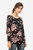 Milker Nursing Wear Zally Nursing Blouse, Black with flower print