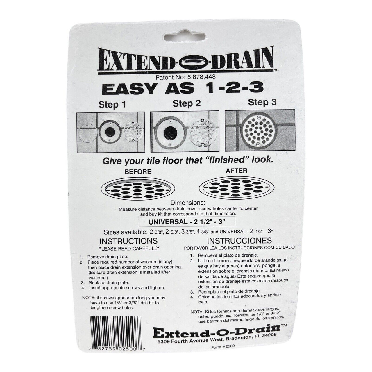 Extend-O-Drain Universal Drain Height Extension Kit