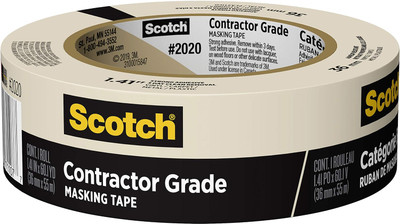 3M Scotch Contractor Grade Masking Tape (1.41" x 60.1 YD) 36mm x 55m