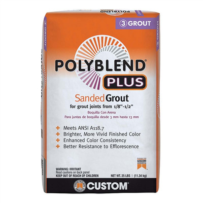 Custom Polyblend Plus Sanded Grout (25 lbs.)