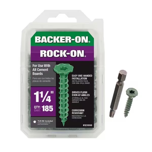 Backer On Rock On Screws